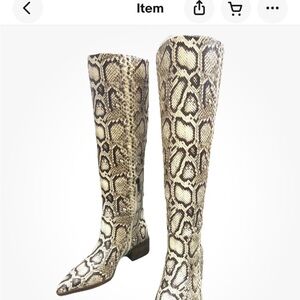 Vince Camuto Snakeskin Knee-High Boots